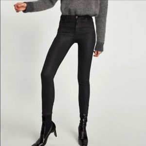 Zara black coated pants